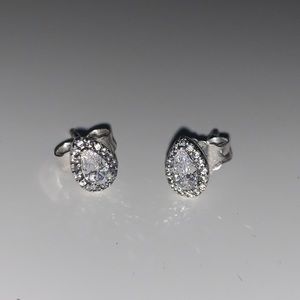 Pandora Teardrop Halo Stud Earings